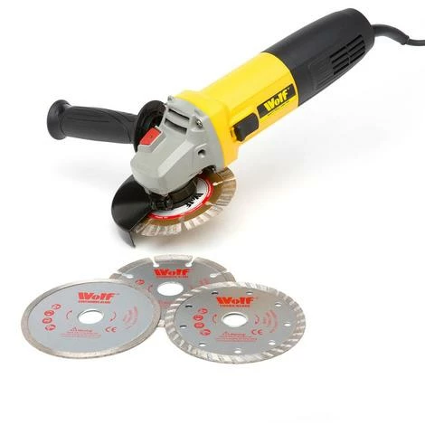Wolf 850w Angle Grinder & 3pc Disc Set Wolf 850w Angle Grinder & 3pc Disc Set -WOLF Shop 9579517 1