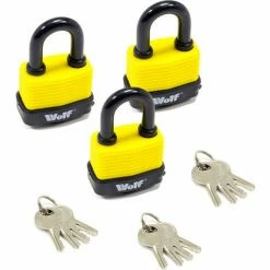 Wolf Heavy Duty 50mm Padlock - Pack Of 3